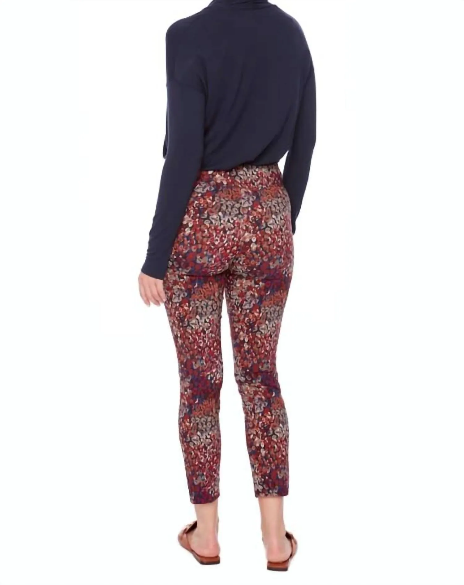 28" Techno Petal Ankle Pants In Cranberry