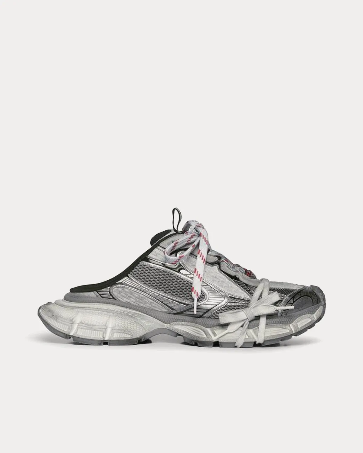 3XL Mesh & Polyurethane Grey Mules