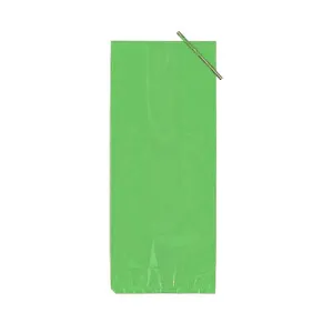 4 In. X 9 In. Lime Green Poly Bags | 48 Count