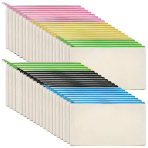 40 Pack Blank Canvas Zipper Bags
