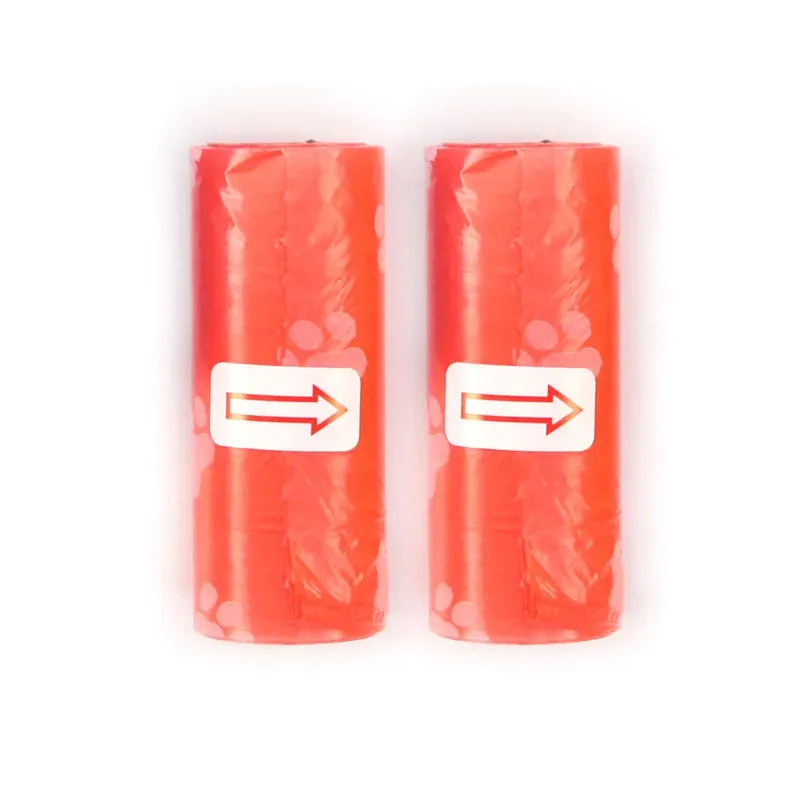 5-15 Roll Pet Poop Bags Disposable Dog Waste Collector Garbage Puppy With Paw Prints Pooper Bag Small Rolls Outdoor Clean