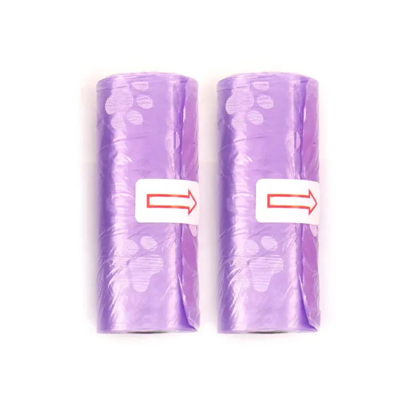 5-15 Roll Pet Poop Bags Disposable Dog Waste Collector Garbage Puppy With Paw Prints Pooper Bag Small Rolls Outdoor Clean