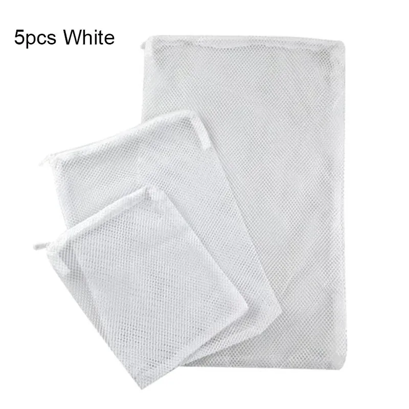 5Pcs Filter Mesh Bag Aquarium Pond For Bio Ball Carbon Media Ammonia Fish Tank Isolation Bag Accessories