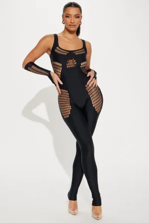 About Last Night Jumpsuit Set - Black