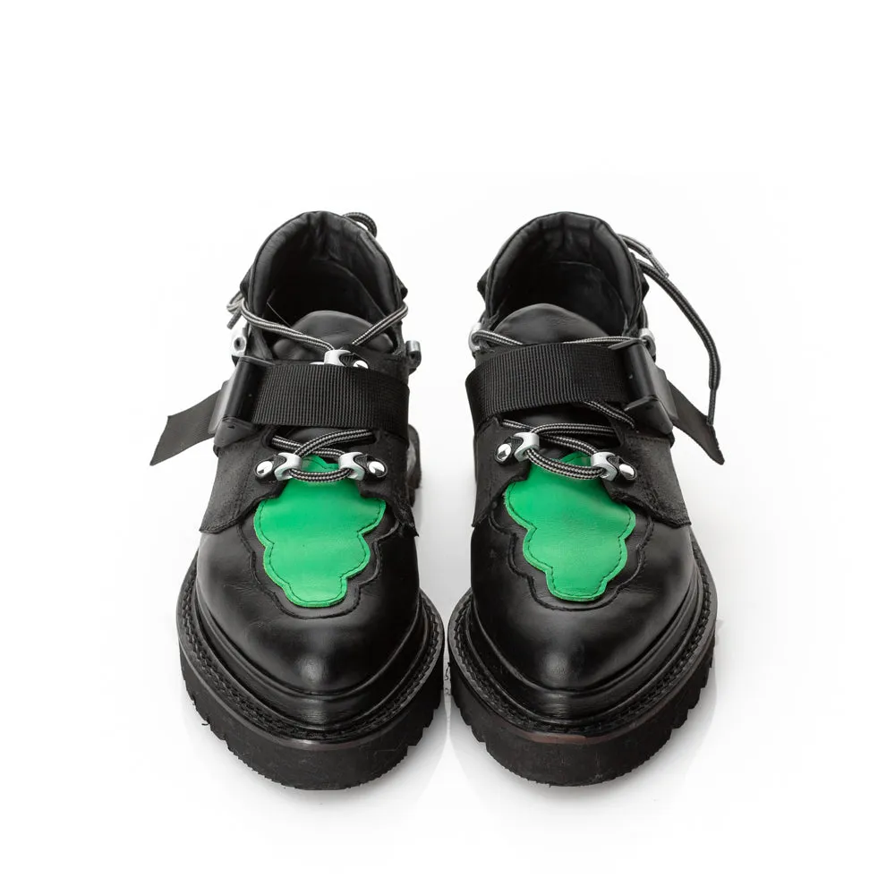 Acid Cloud black leather shoes
