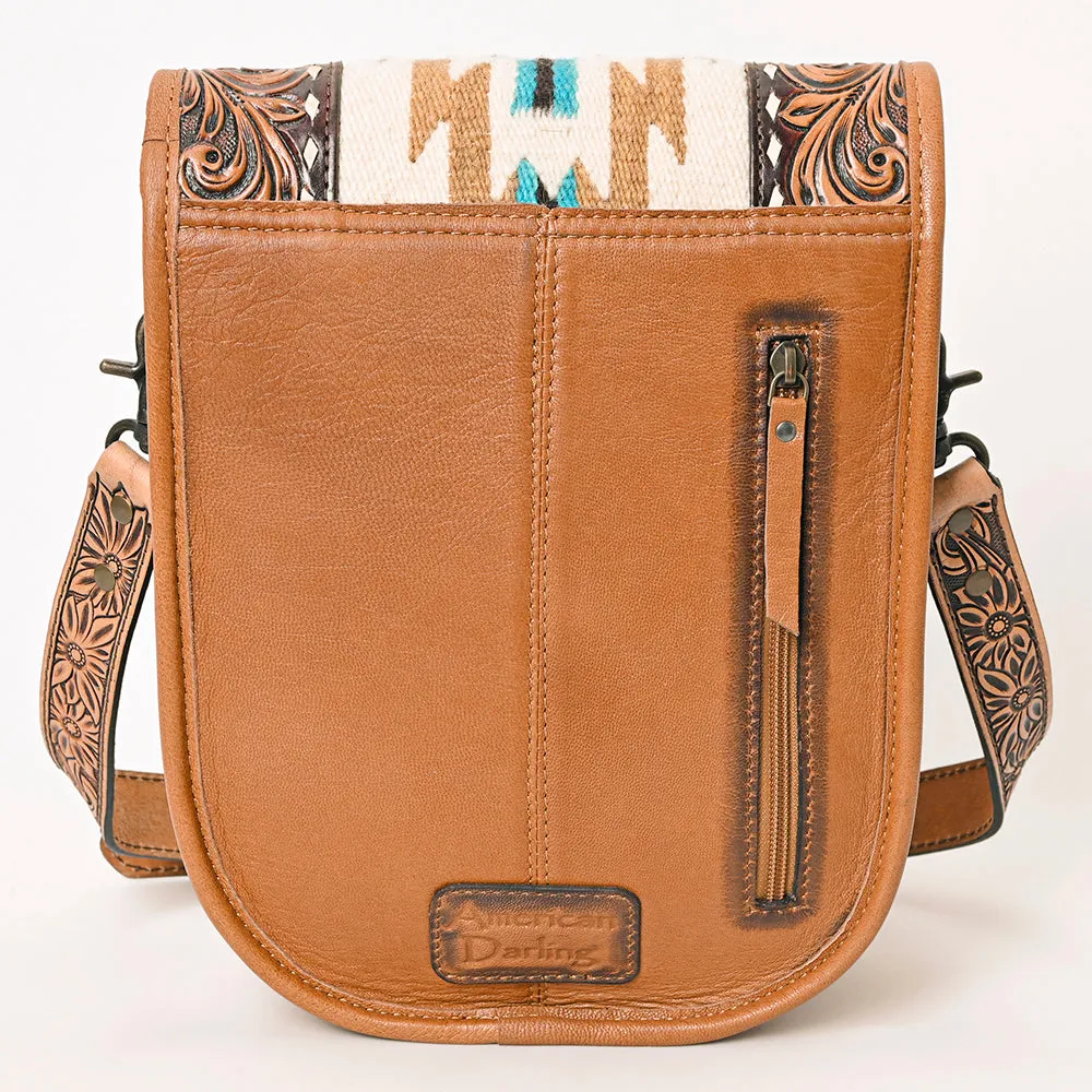 ADBG1202 American Darling Hand Tooled Saddle Blanket Genuine Leather Women Bag Western Handbag Purse