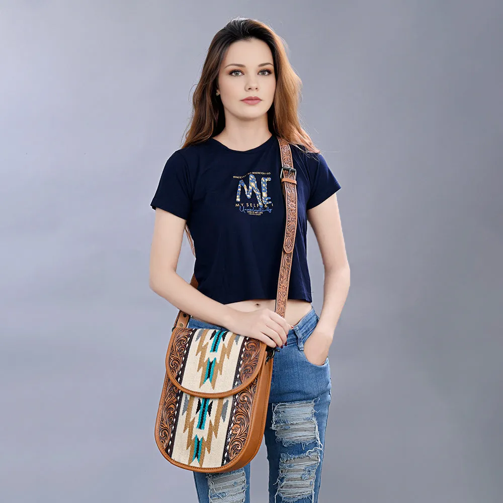 ADBG1202 American Darling Hand Tooled Saddle Blanket Genuine Leather Women Bag Western Handbag Purse