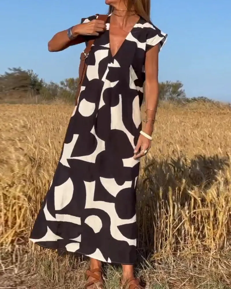 Alvina - Effortlessly Chic Abstract Dress