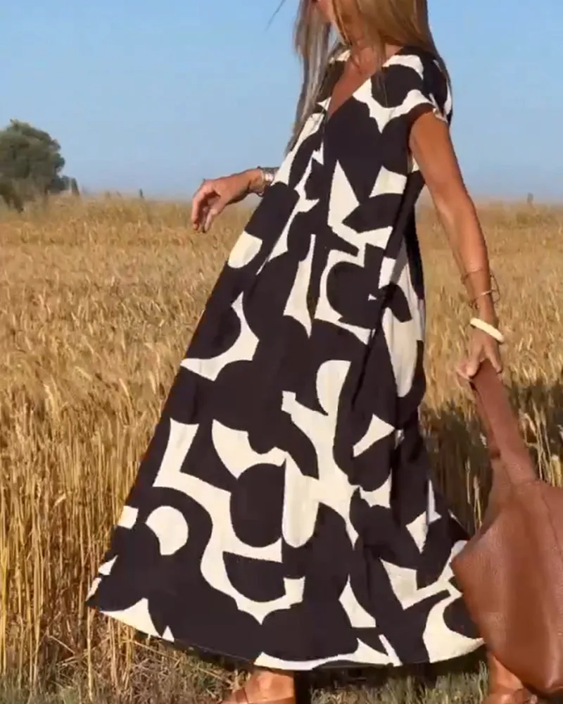 Alvina - Effortlessly Chic Abstract Dress