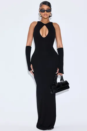 Amelia Cut Out Maxi Dress - Black
