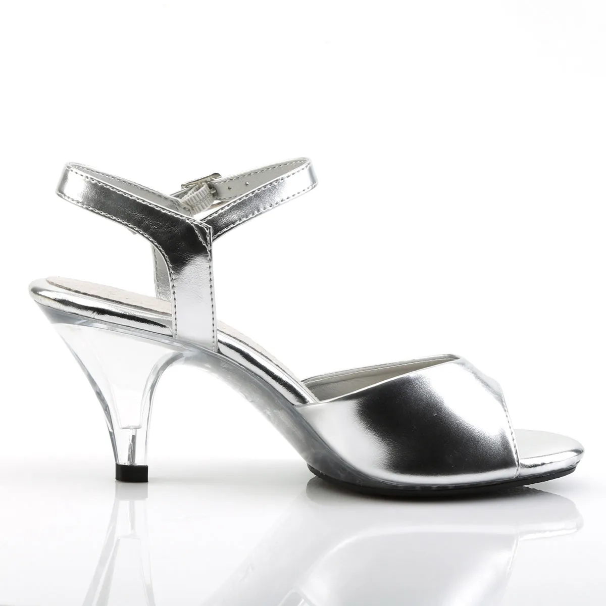 Ankle Strap Silver Heels