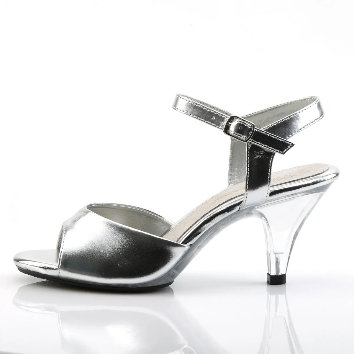 Ankle Strap Silver Heels