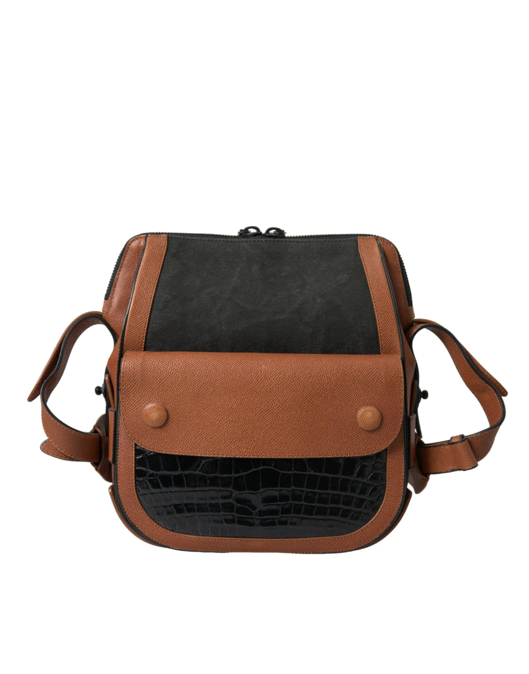 Balenciaga Croc Leather Brown Crossbody Bag