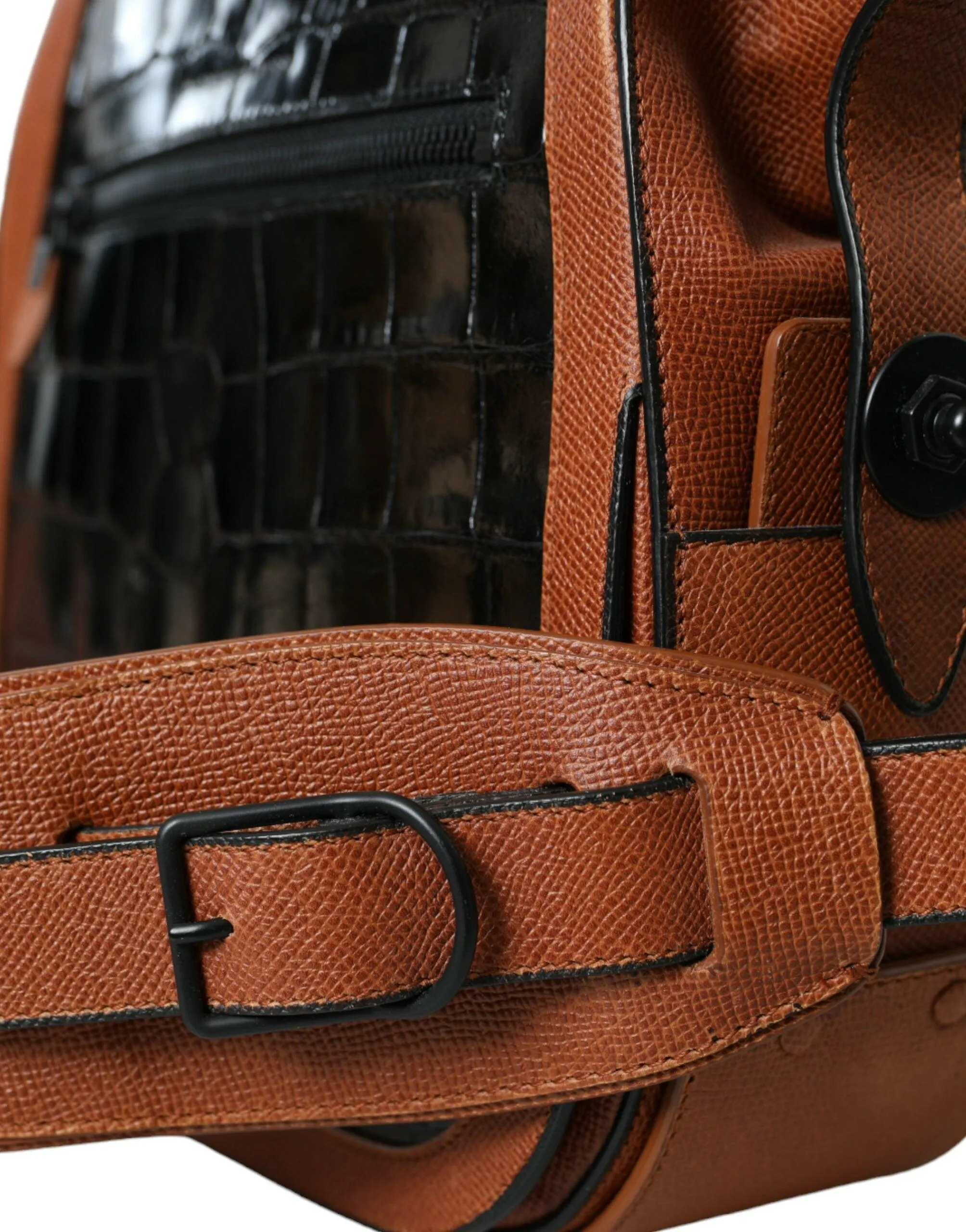 Balenciaga Croc Leather Brown Crossbody Bag