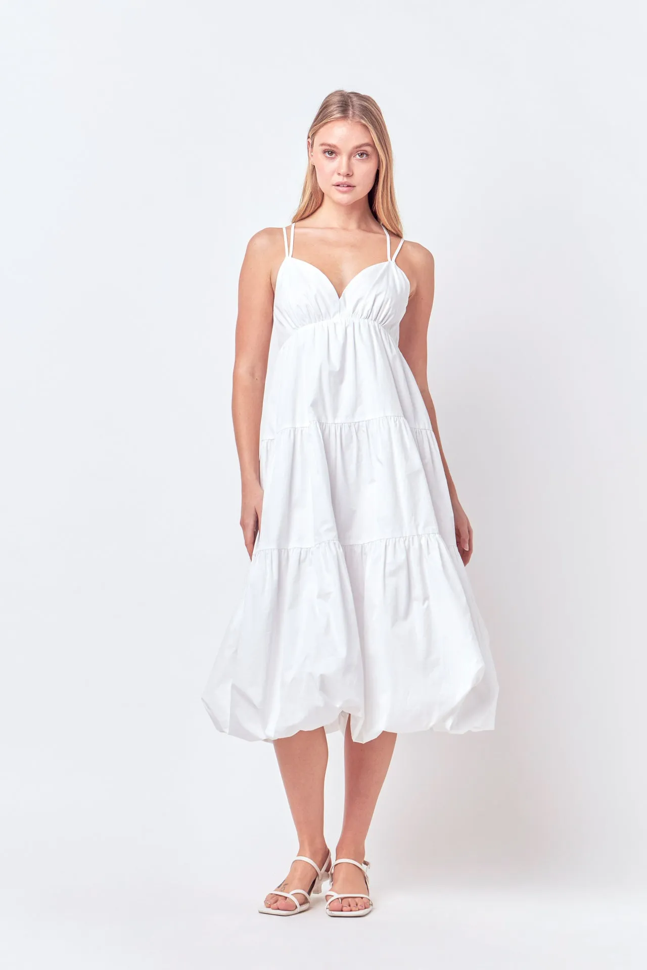 Balloon Dress with Strappy Back Detail