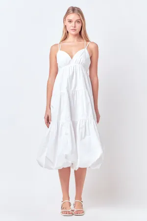 Balloon Dress with Strappy Back Detail