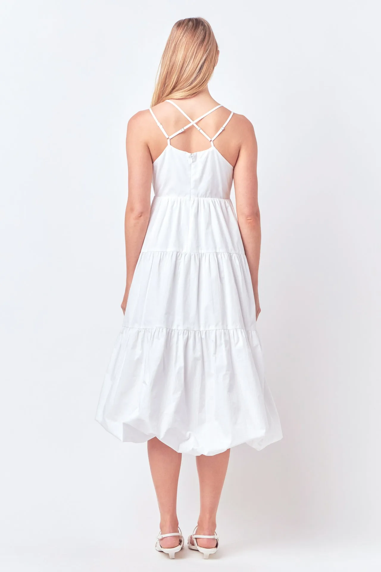 Balloon Dress with Strappy Back Detail