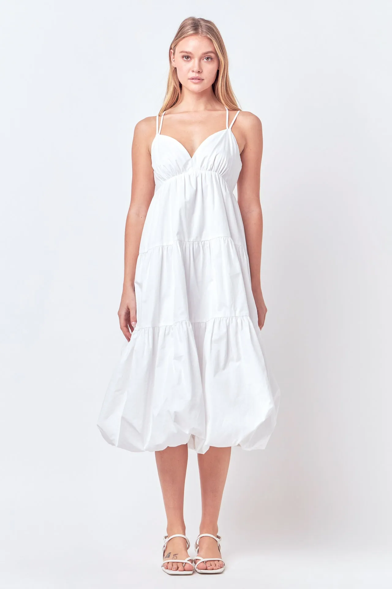 Balloon Dress with Strappy Back Detail