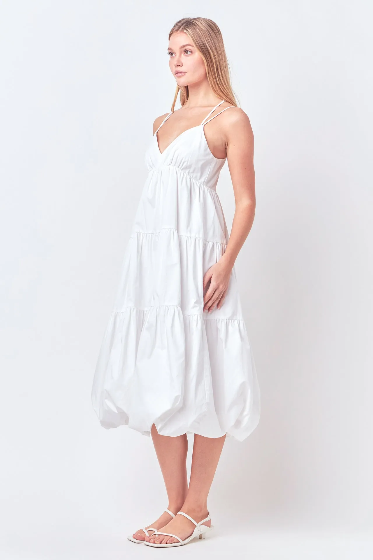 Balloon Dress with Strappy Back Detail