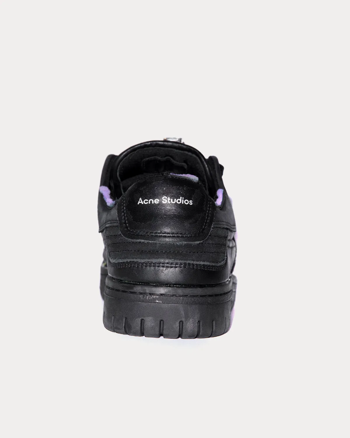 Basketball Destroyed Leather Black Low Top Sneakers