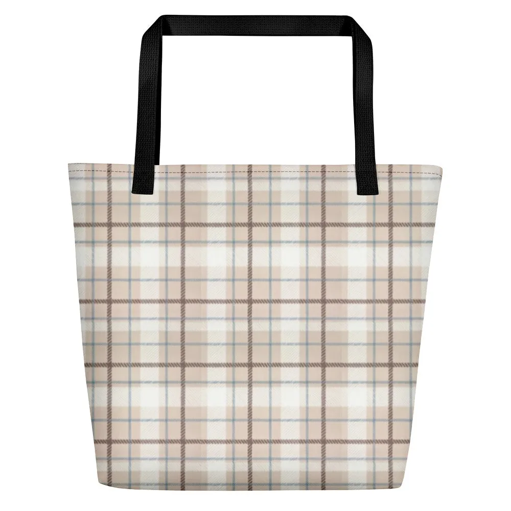 Beach Bag O'Lo Plaid Beige