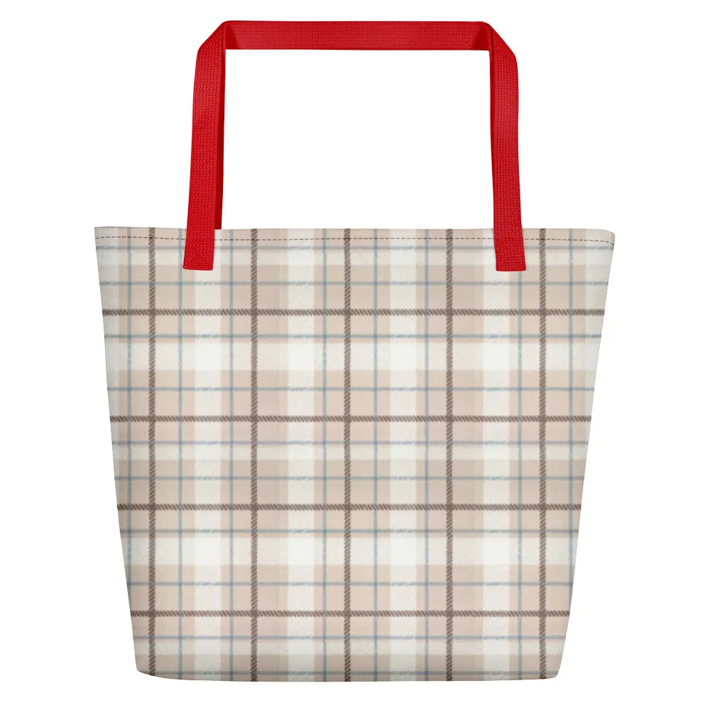 Beach Bag O'Lo Plaid Beige