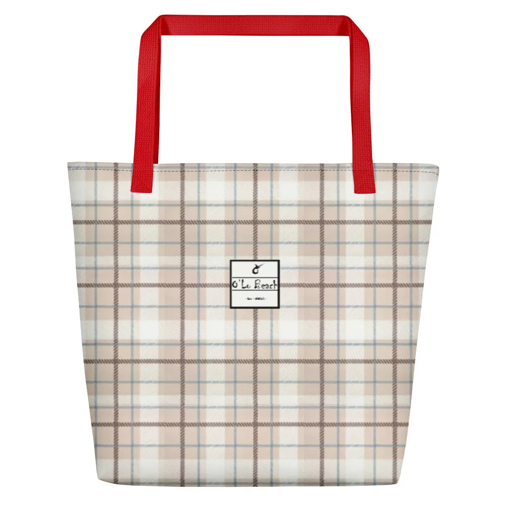 Beach Bag O'Lo Plaid Beige