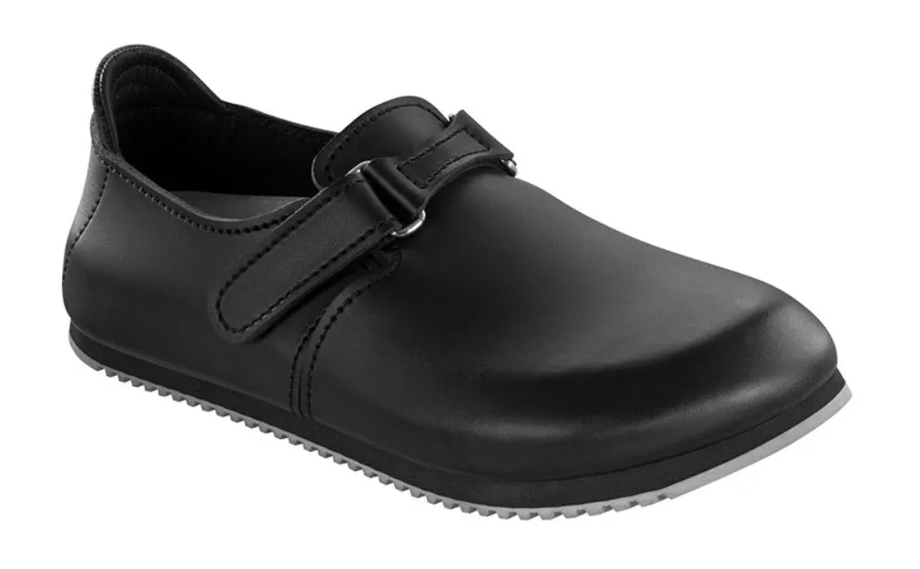Birkenstock Linz Black Smooth Leather Super Grip Made In Germany