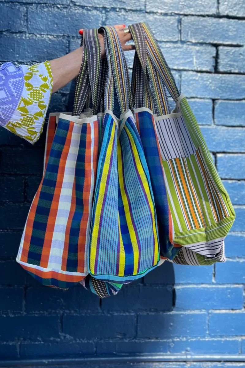 Blue & Green Multi Shaped Market Bag