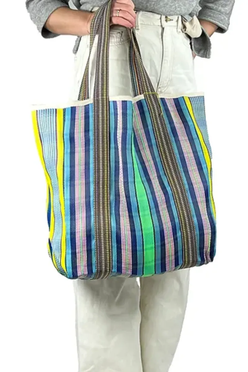 Blue & Green Multi Shaped Market Bag