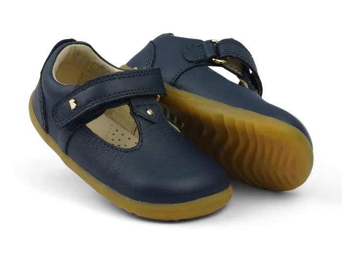 Bobux Girls Louise Navy T-Bar Shoes