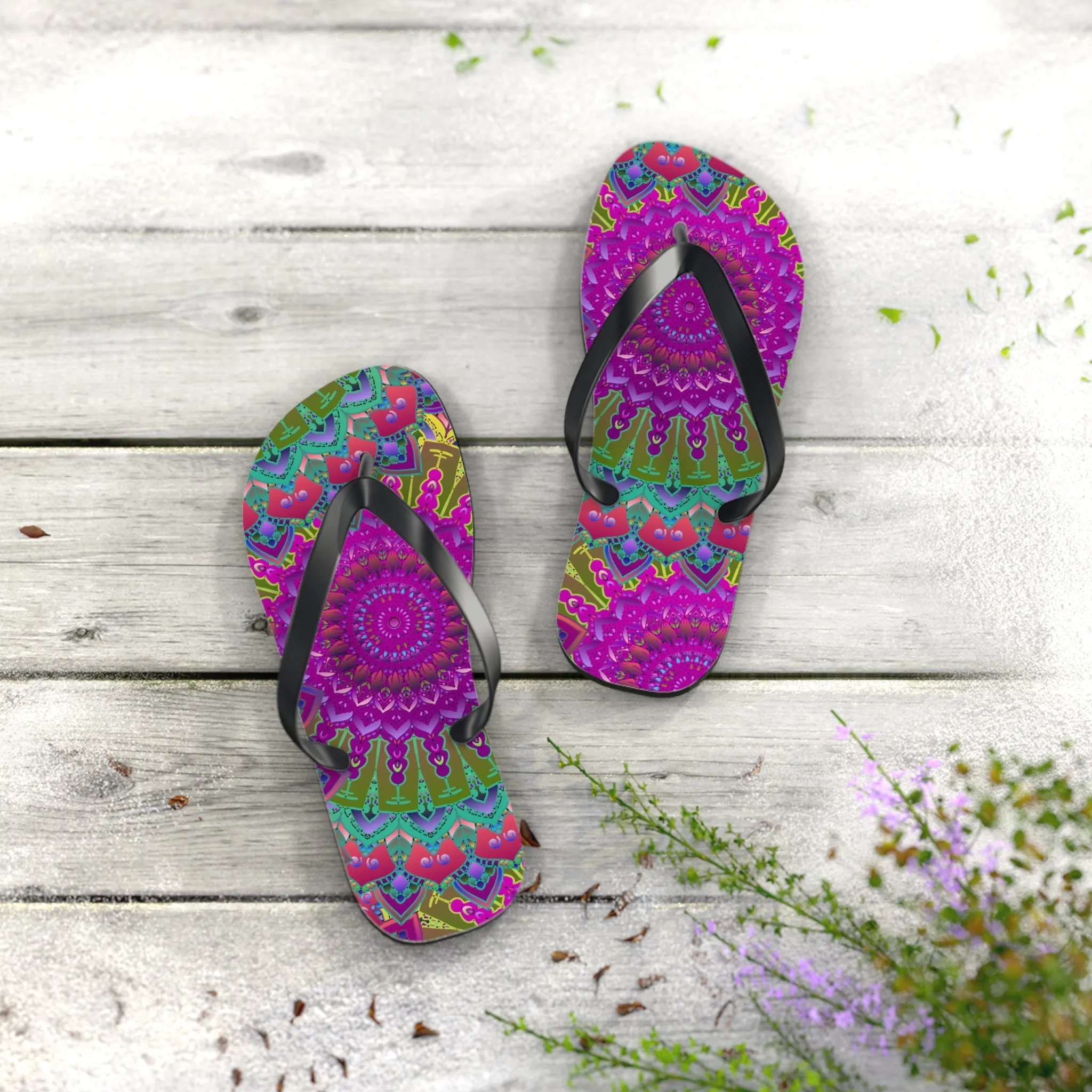 Bohemian Mandala Flip Flops