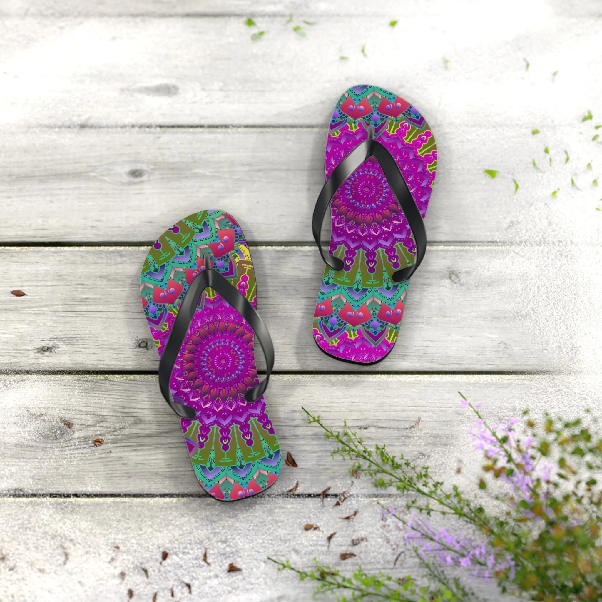 Bohemian Mandala Flip Flops