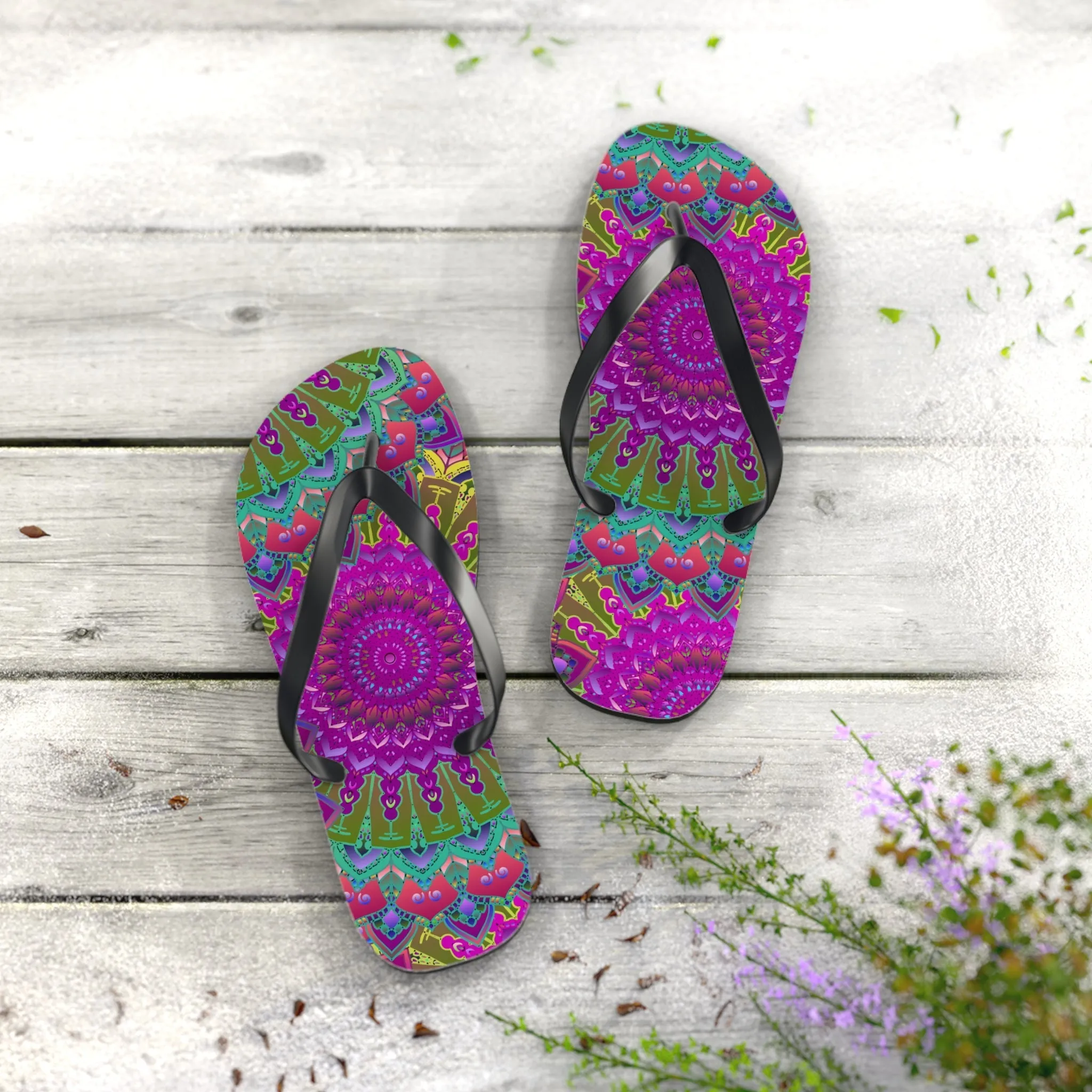 Bohemian Mandala Flip Flops