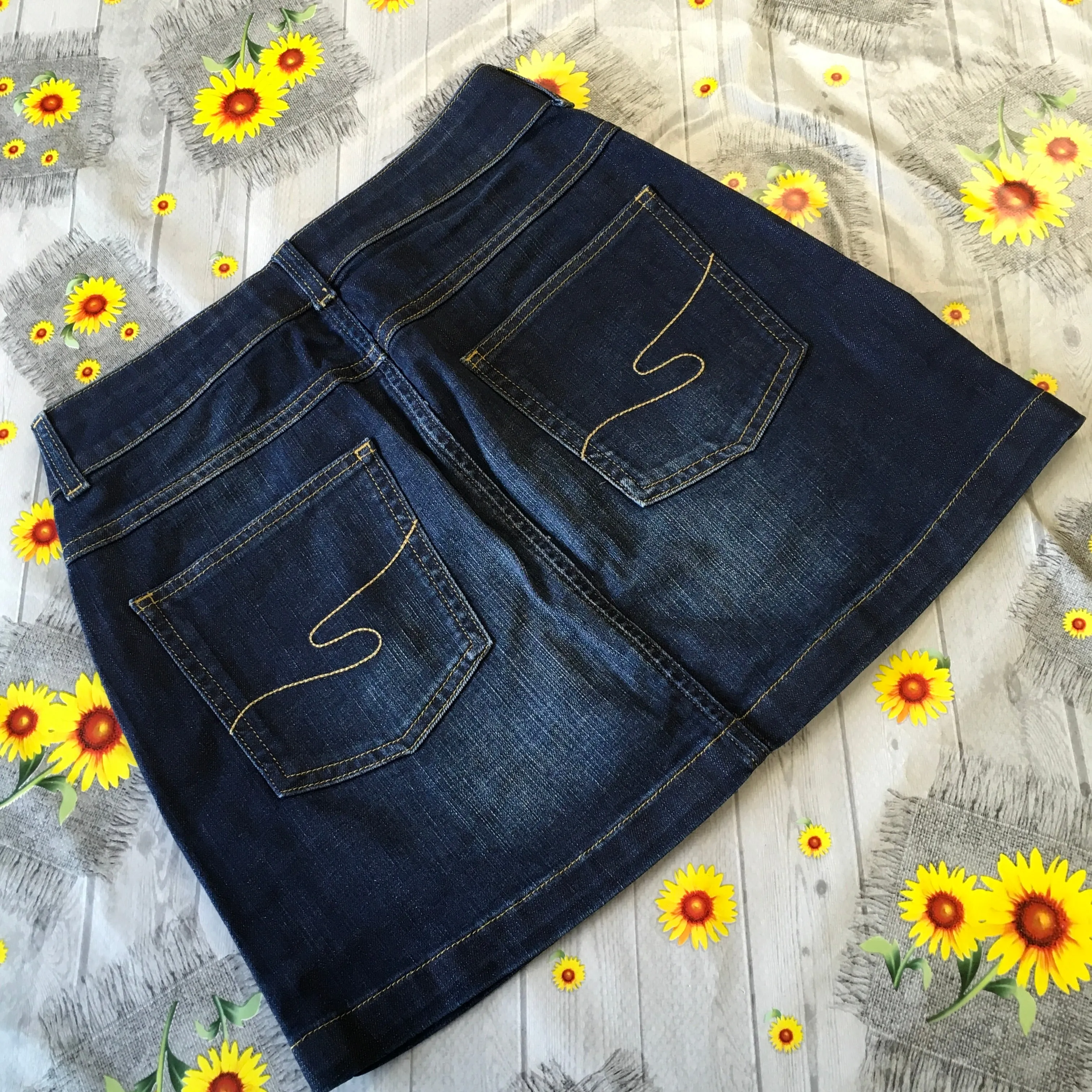 Brand New Seraphine Maternity Blue Denim Mini Skirt - Size Maternity UK 6