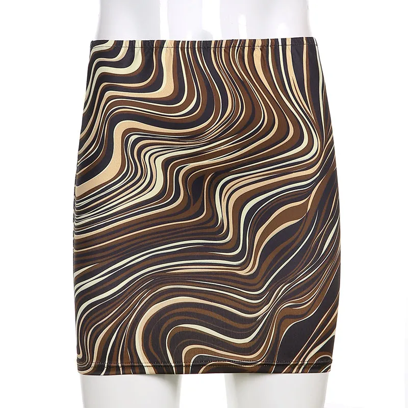 Brown Bodycon Mini Skirt
