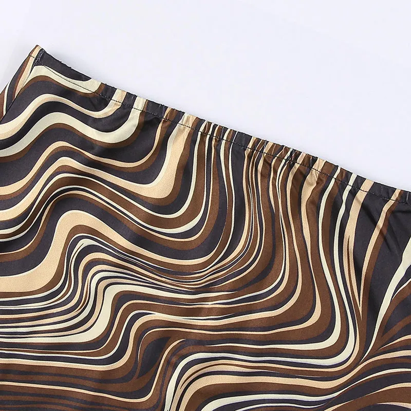 Brown Bodycon Mini Skirt
