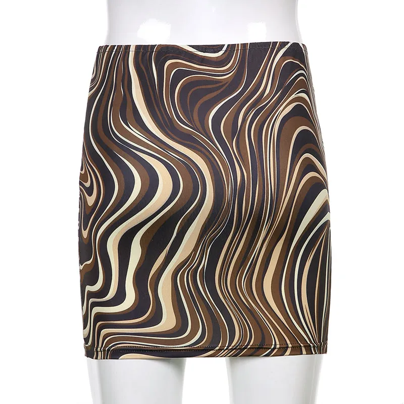 Brown Bodycon Mini Skirt