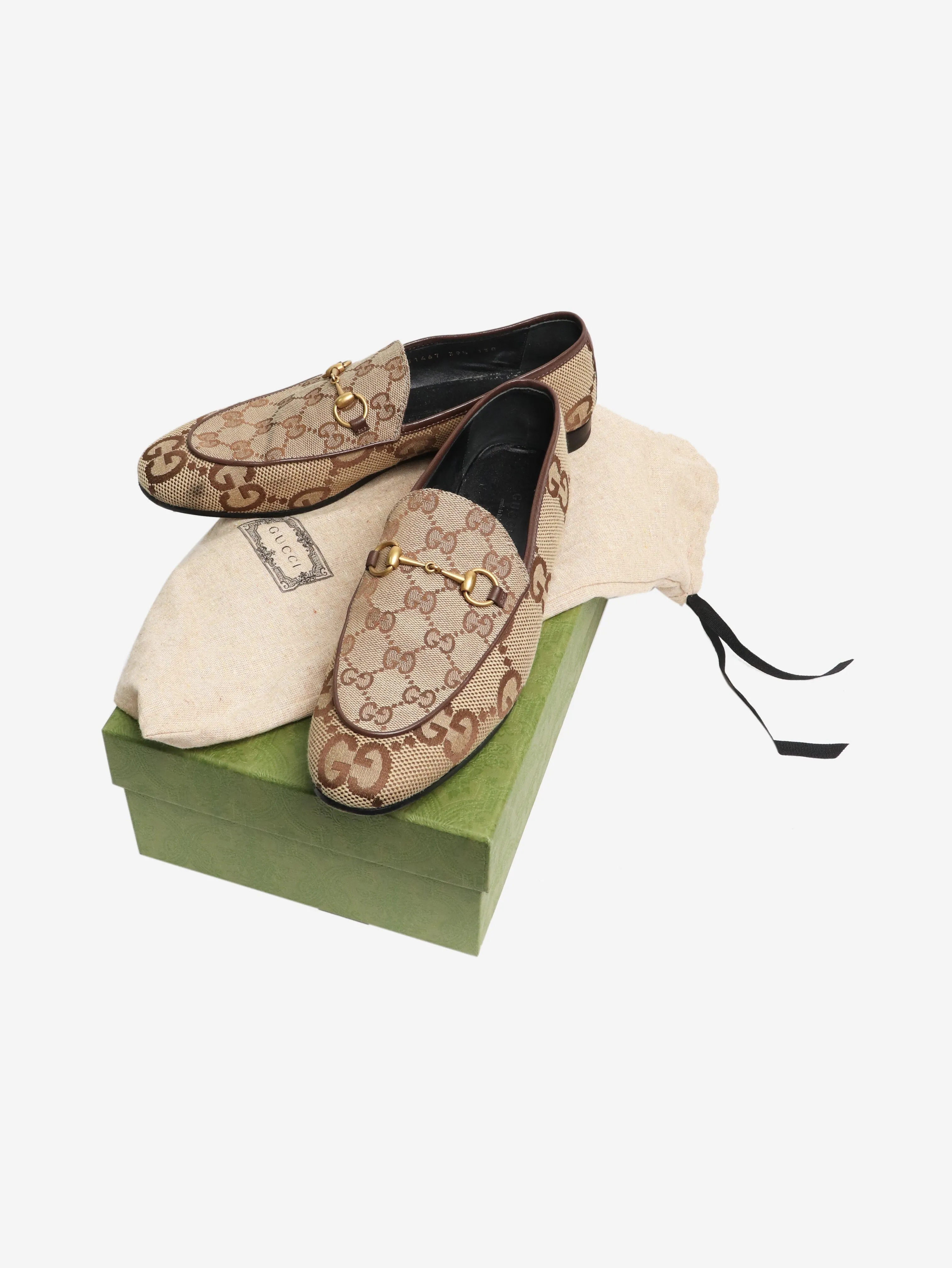 Brown GG Monogram Horsebit loafers - size EU 39.5