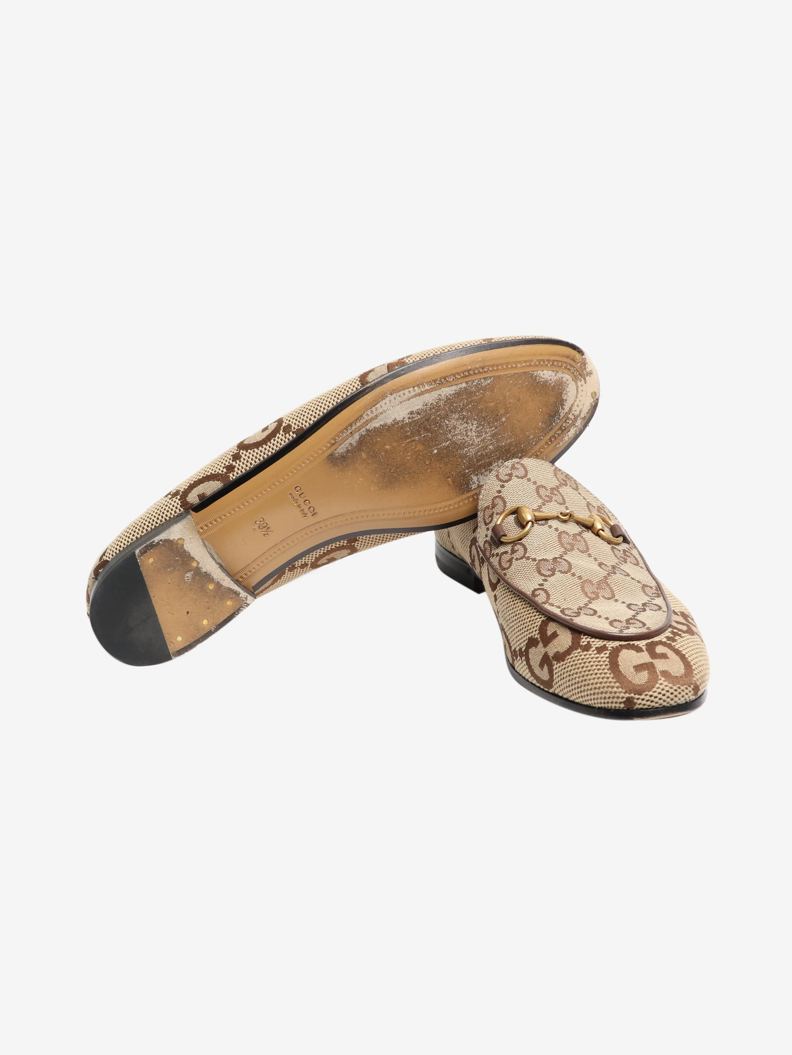Brown GG Monogram Horsebit loafers - size EU 39.5