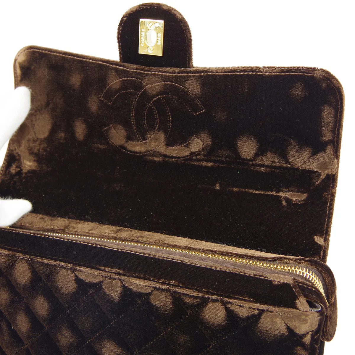 Chanel * 1994-1996 Brown Velvet Classic Flap Backpack