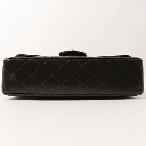 Chanel Around 1995 Made Classic Flap Handbag With Micro Bag Black