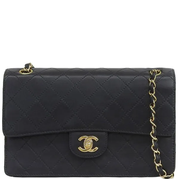 CHANEL Around 1997 Made Classic Flap Chain Bag Black