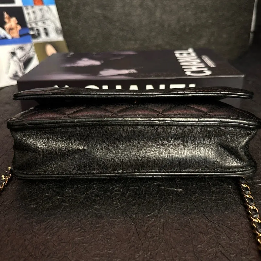 Chanel Classic Flap Black Quilted Leather Bag 18cm