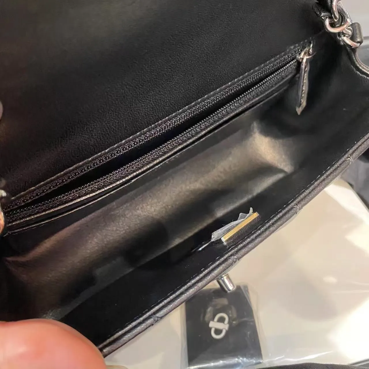 Chanel Classic Flap Mini Black Quilted Leather Handbag Microchip