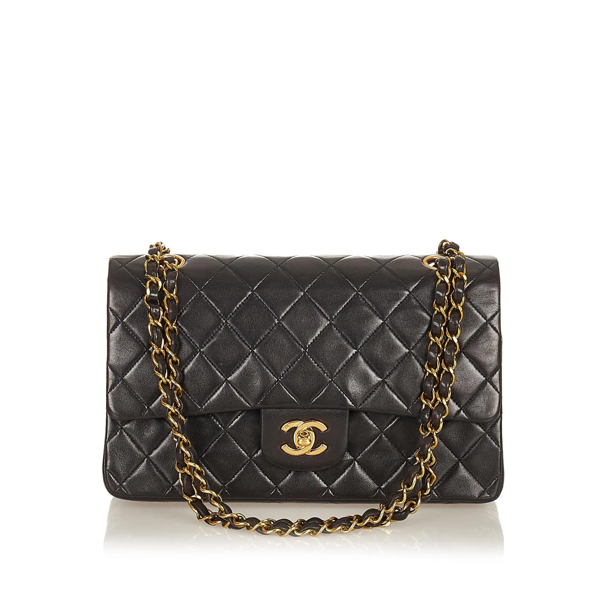 Chanel Classic Lambskin Leather Double Flap Bag (SHG-27218)