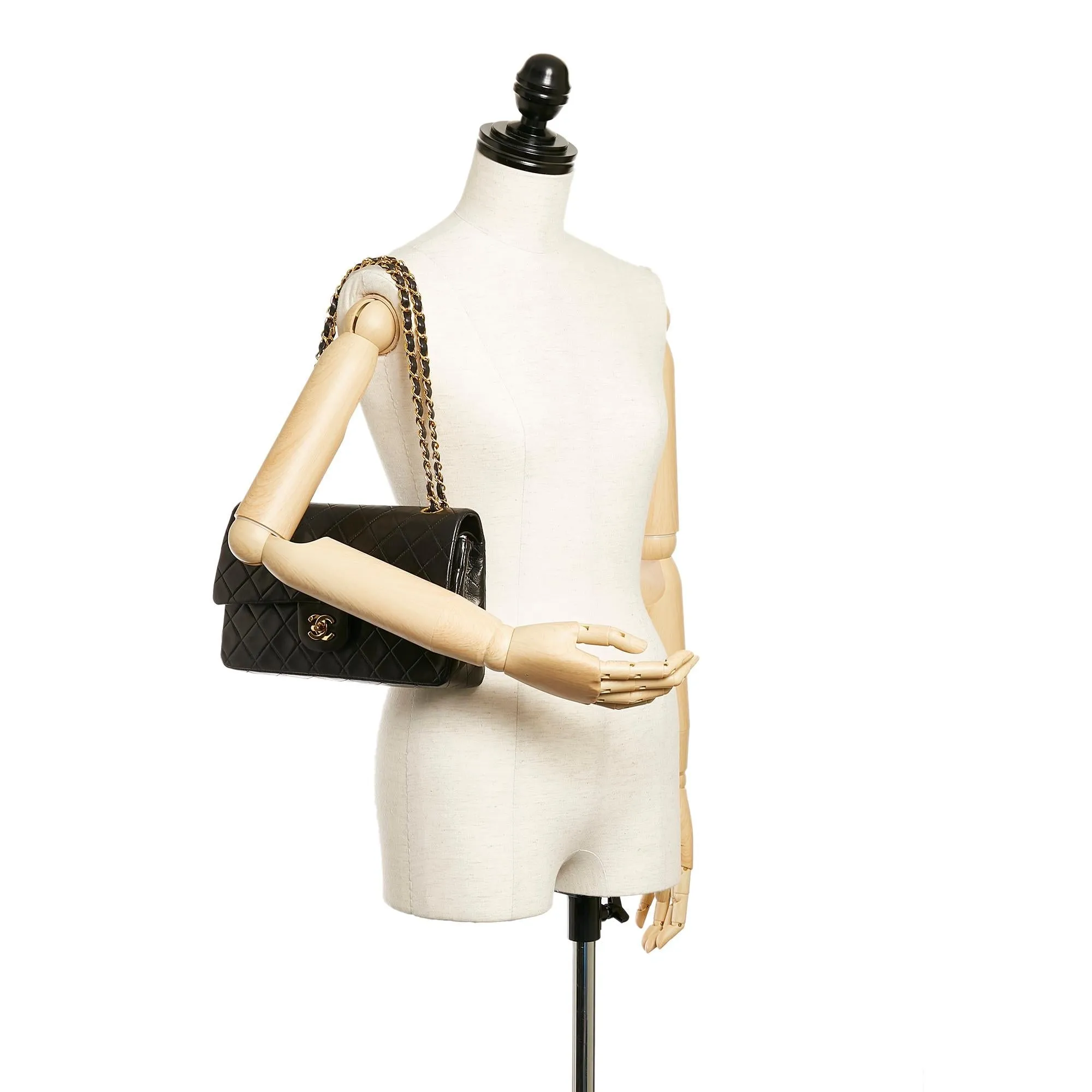 Chanel Classic Lambskin Leather Double Flap Bag (SHG-27219)