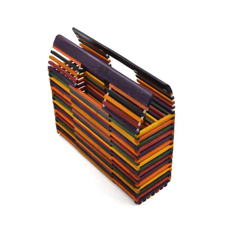 Chic Multi-Color Square Bamboo Bags