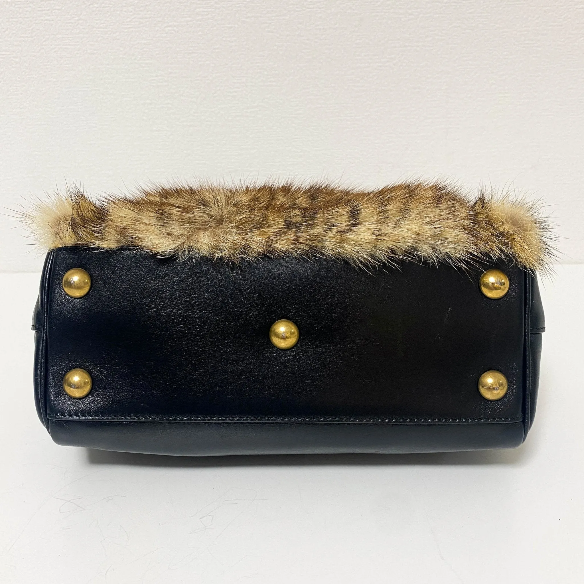 Classic Baby Duffle Bag Leather with Fur
