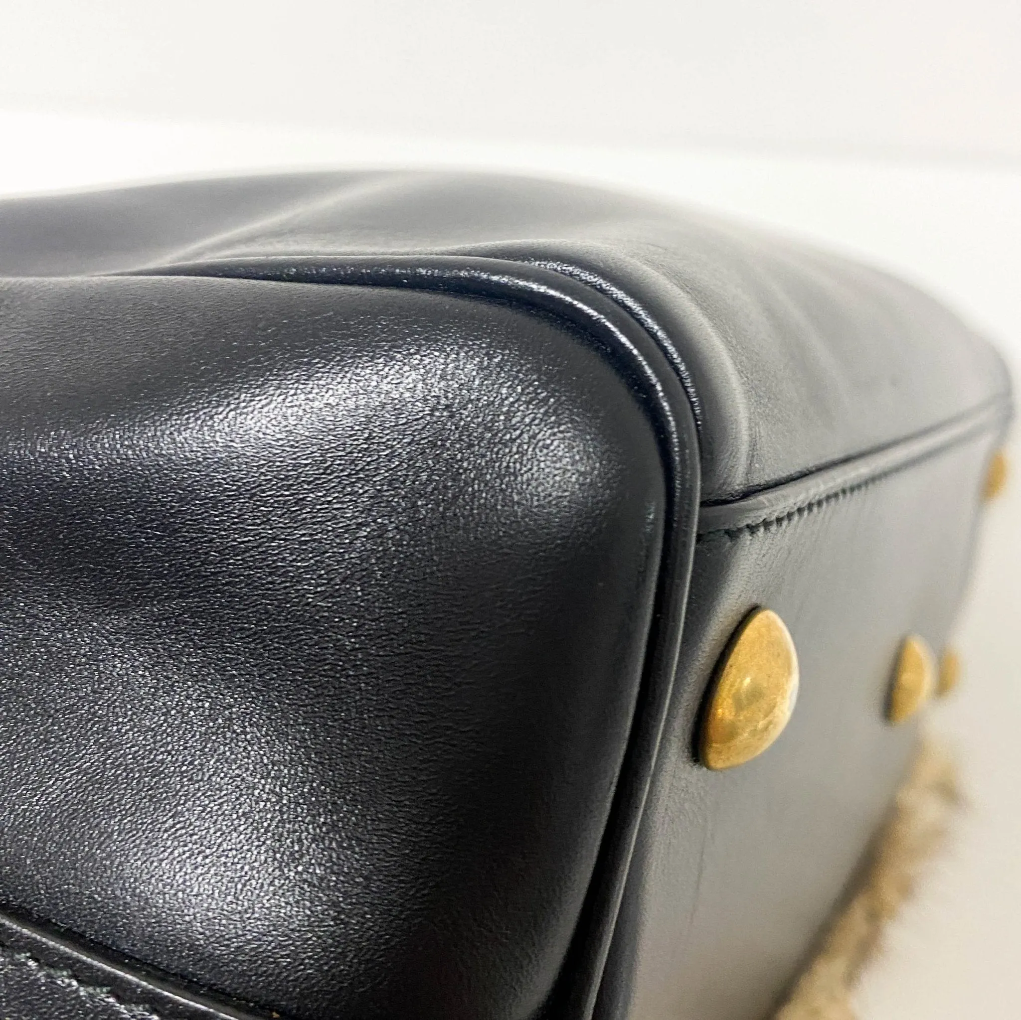 Classic Baby Duffle Bag Leather with Fur